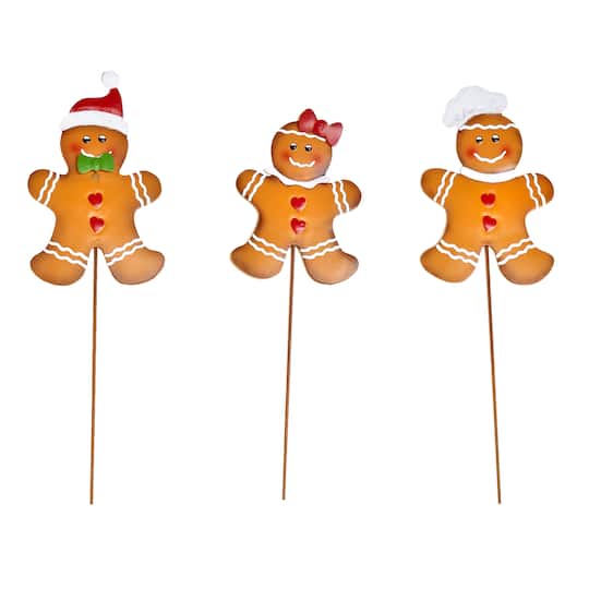 Holiday Gingerbread Metal Stake Set
